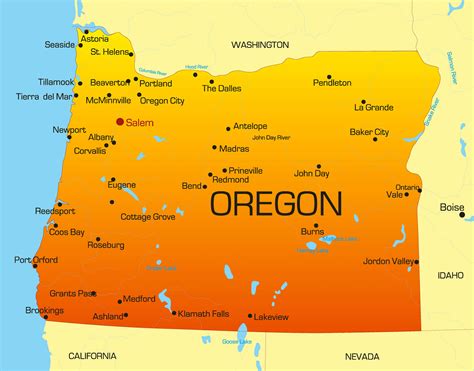 map of oregon with cities.